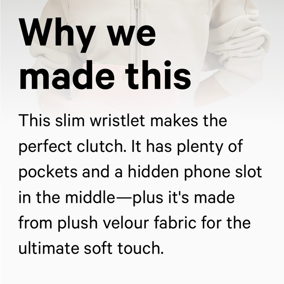 New Lululemon Curved Wristlet, Pink Velour - Picture 7 of 9